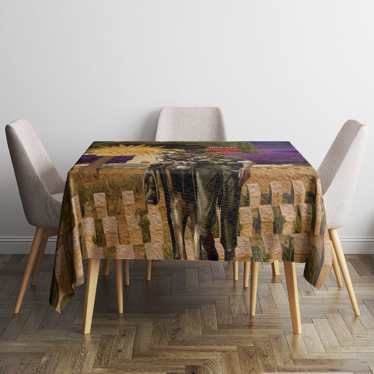 Australia ANZAC Day Tablecloth Lonesome Pine Australian Army With Donkey