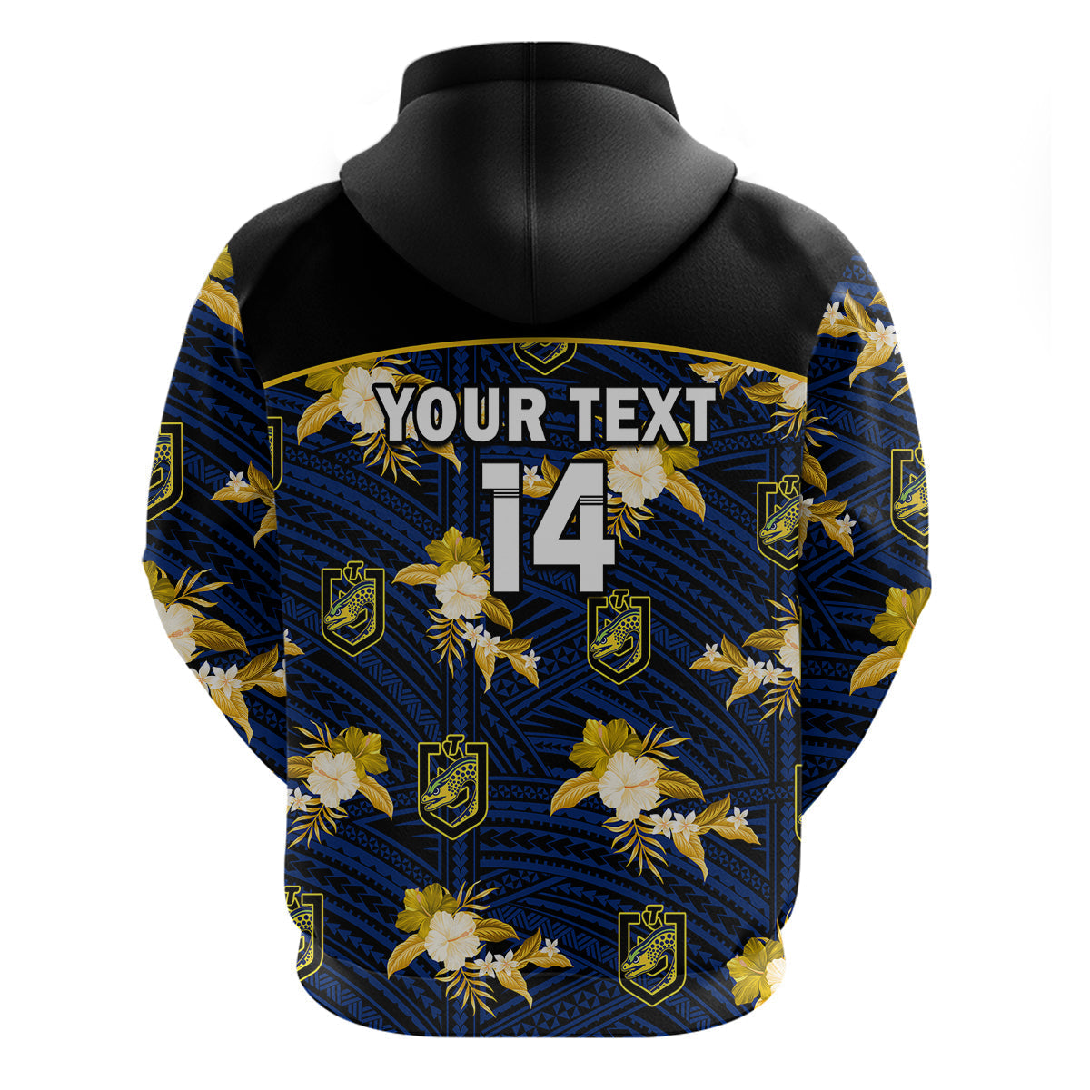 (Custom Text And Number) Parramatta Eels Rugby Hoodie Polynesian Tribal Mix Tropical Hawaiian Style - Vibe Hoodie Shop