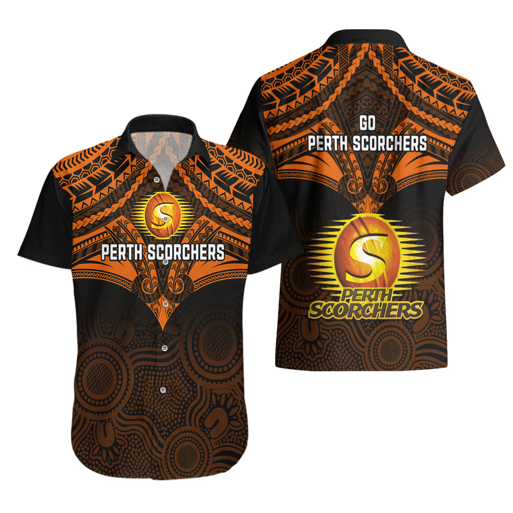 Perth Scorchers Cricket Hawaiian Shirt 2023 Unique Indigenous Art Mix Polynesian Pattern - Vibe Hoodie Shop