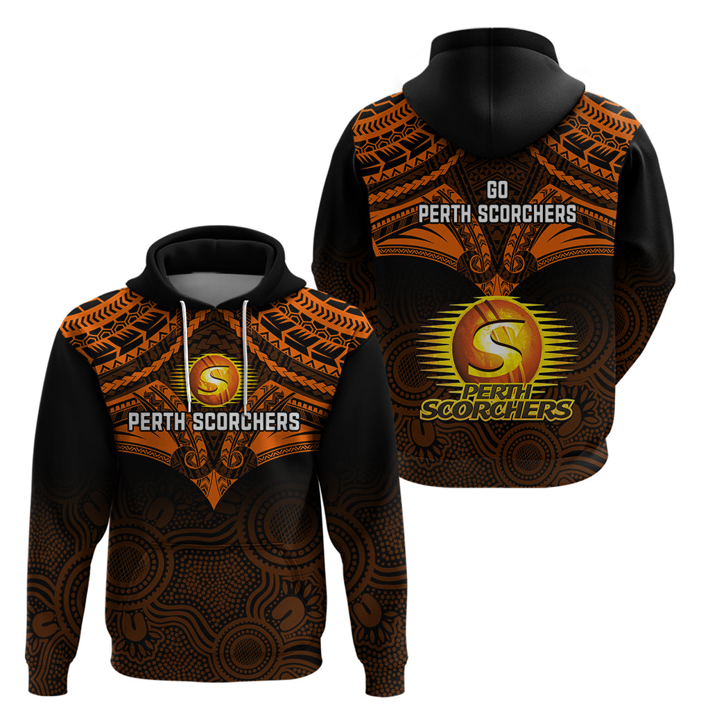 Perth Scorchers Cricket Hoodie 2023 Unique Indigenous Art Mix Polynesian Pattern - Vibe Hoodie Shop