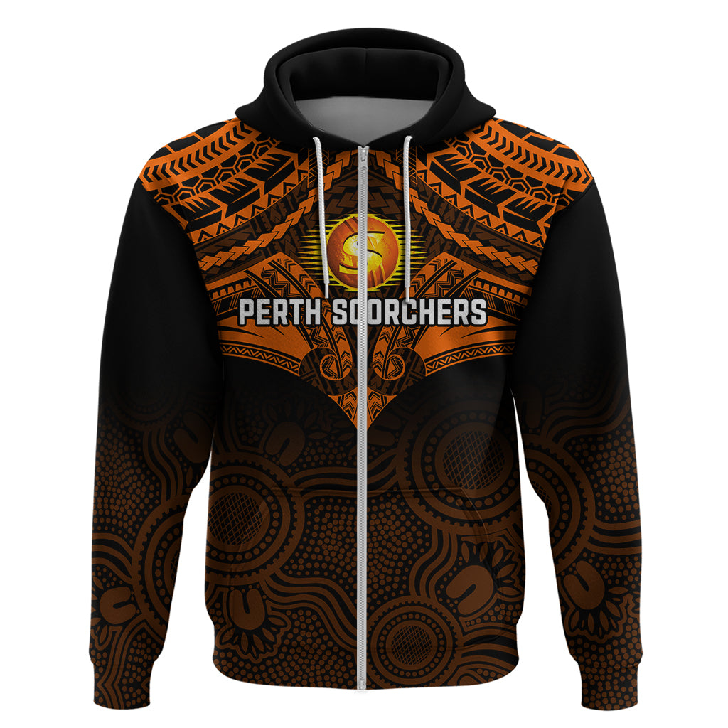 Perth Scorchers Cricket Hoodie 2023 Unique Indigenous Art Mix Polynesian Pattern - Vibe Hoodie Shop