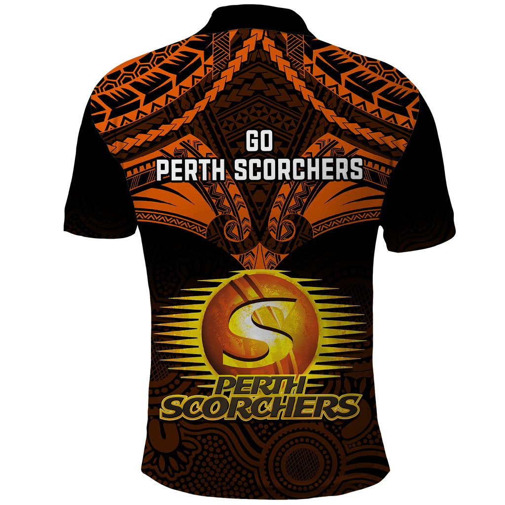 Perth Scorchers Cricket Polo Shirt 2023 Unique Indigenous Art Mix Polynesian Pattern - Vibe Hoodie Shop