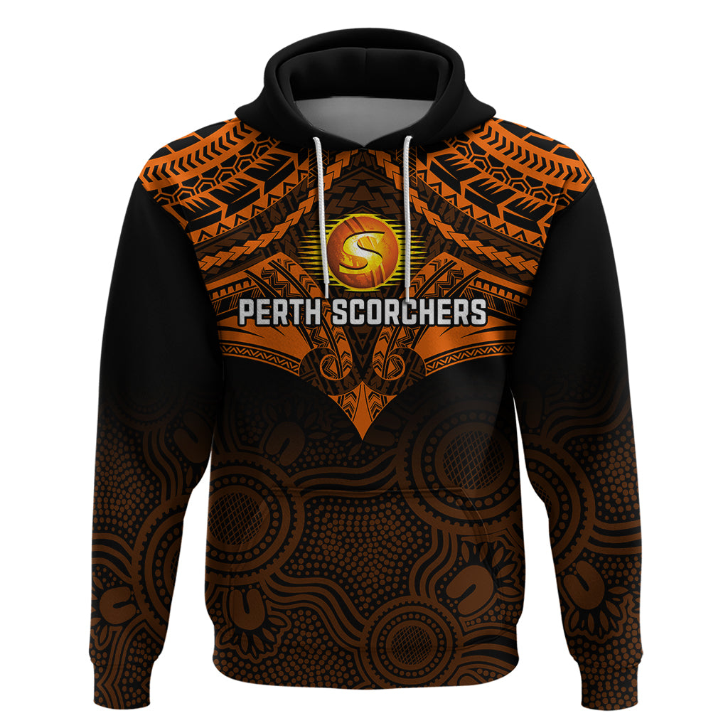 Custom Perth Scorchers Cricket Hoodie 2023 Unique Indigenous Art Mix Polynesian Pattern - Vibe Hoodie Shop