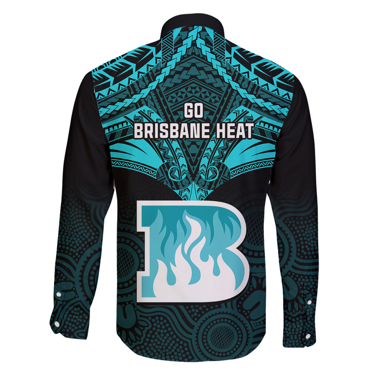 brisbane-heat-cricket-family-matching-long-sleeve-bodycon-dress-and-hawaiian-shirt-2023-unique-indigenous-art-mix-polynesian-pattern