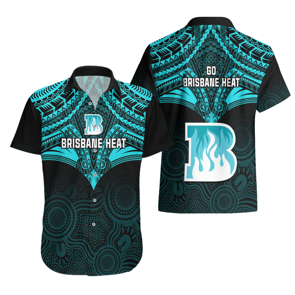 Brisbane Heat Cricket Hawaiian Shirt 2023 Unique Indigenous Art Mix Polynesian Pattern - Vibe Hoodie Shop