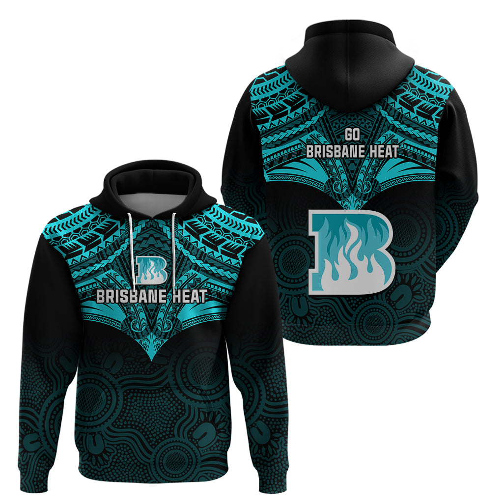 Brisbane Heat Cricket Hoodie 2023 Unique Indigenous Art Mix Polynesian Pattern - Vibe Hoodie Shop