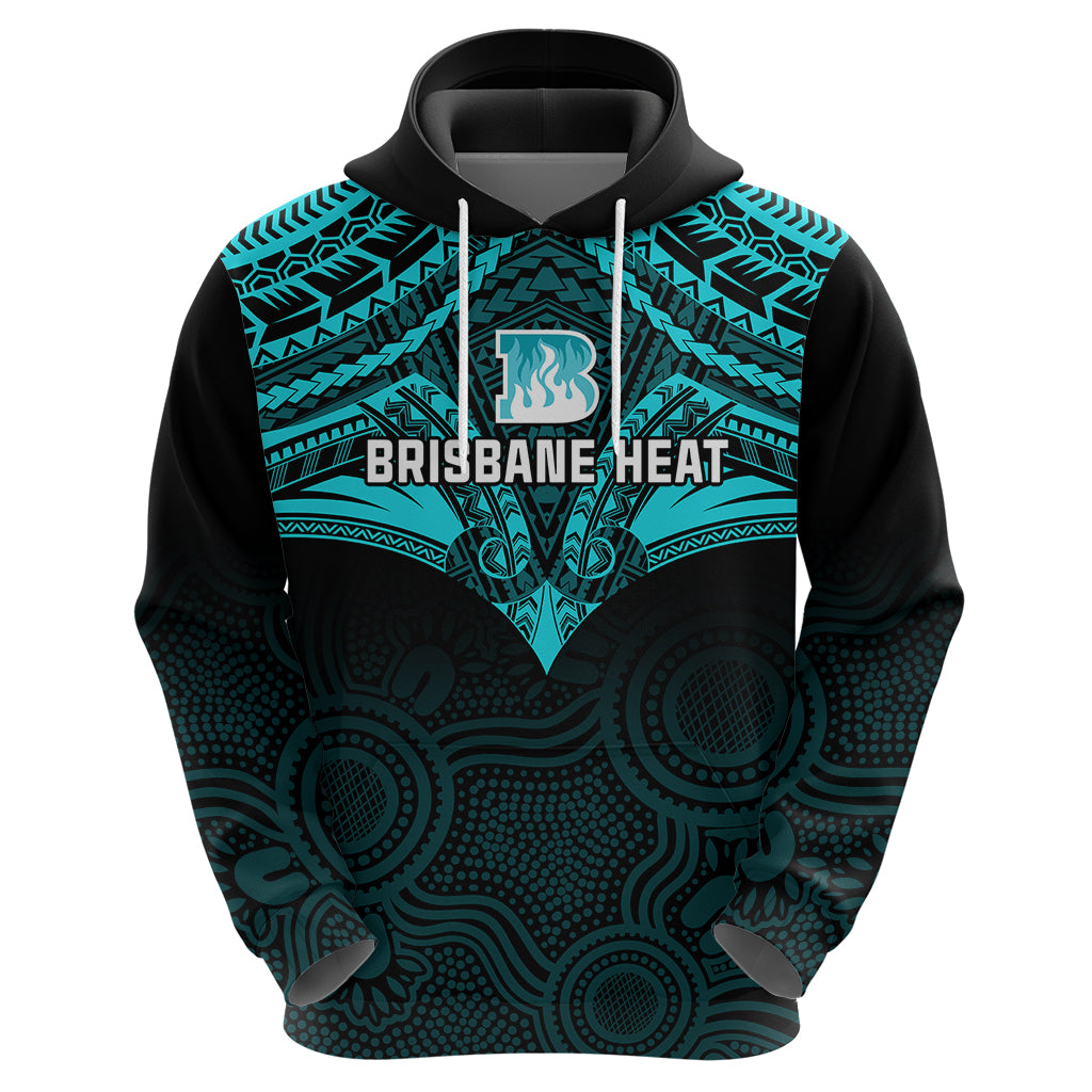 Brisbane Heat Cricket Hoodie 2023 Unique Indigenous Art Mix Polynesian Pattern - Vibe Hoodie Shop