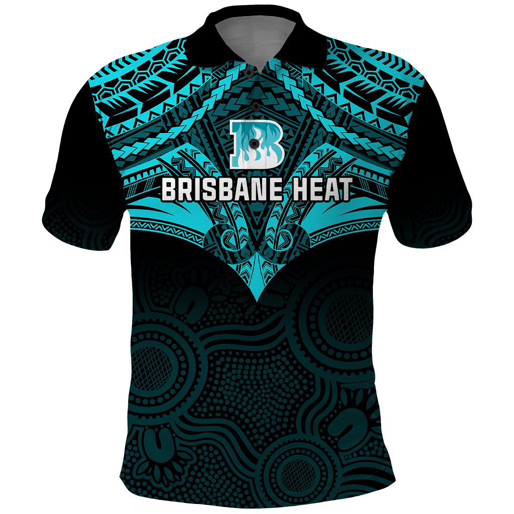 Brisbane Heat Cricket Polo Shirt 2023 Unique Indigenous Art Mix Polynesian Pattern - Vibe Hoodie Shop