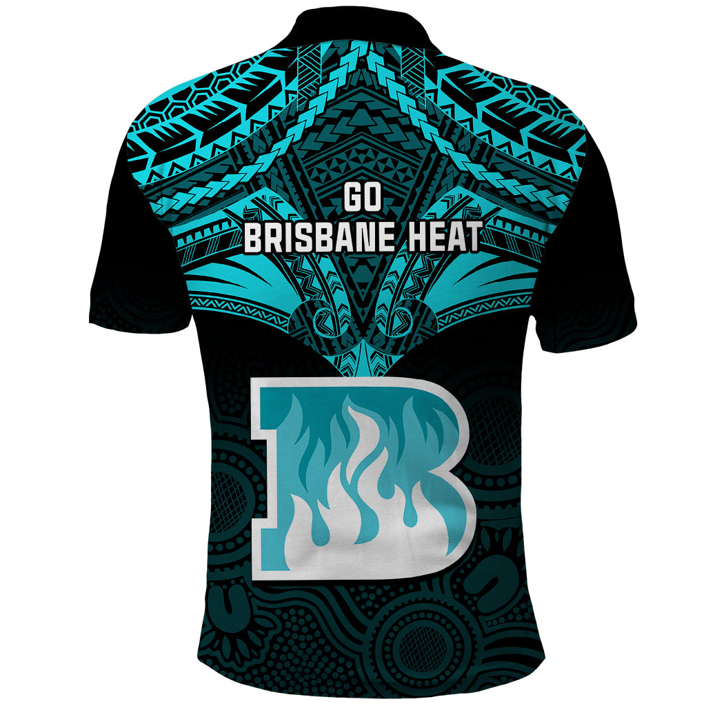 Brisbane Heat Cricket Polo Shirt 2023 Unique Indigenous Art Mix Polynesian Pattern - Vibe Hoodie Shop