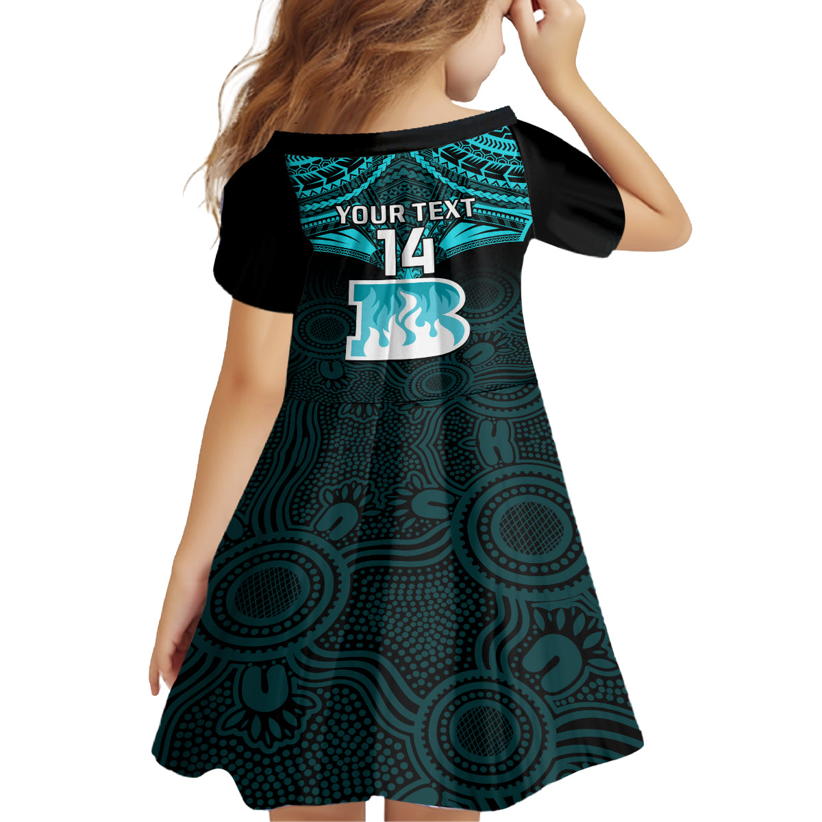 Custom Brisbane Heat Cricket Family Matching Off Shoulder Short Dress and Hawaiian Shirt 2023 Unique Indigenous Art Mix Polynesian Pattern LT14