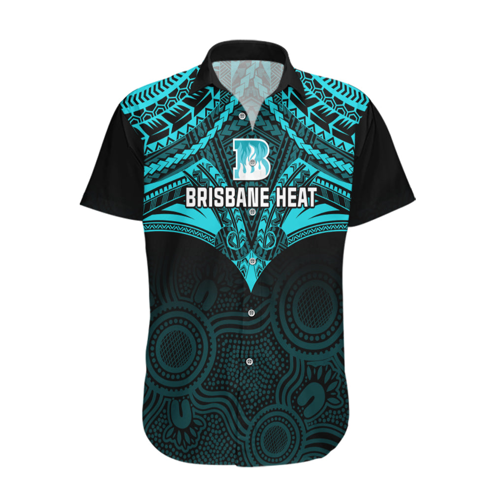 Custom Brisbane Heat Cricket Hawaiian Shirt 2023 Unique Indigenous Art Mix Polynesian Pattern - Vibe Hoodie Shop