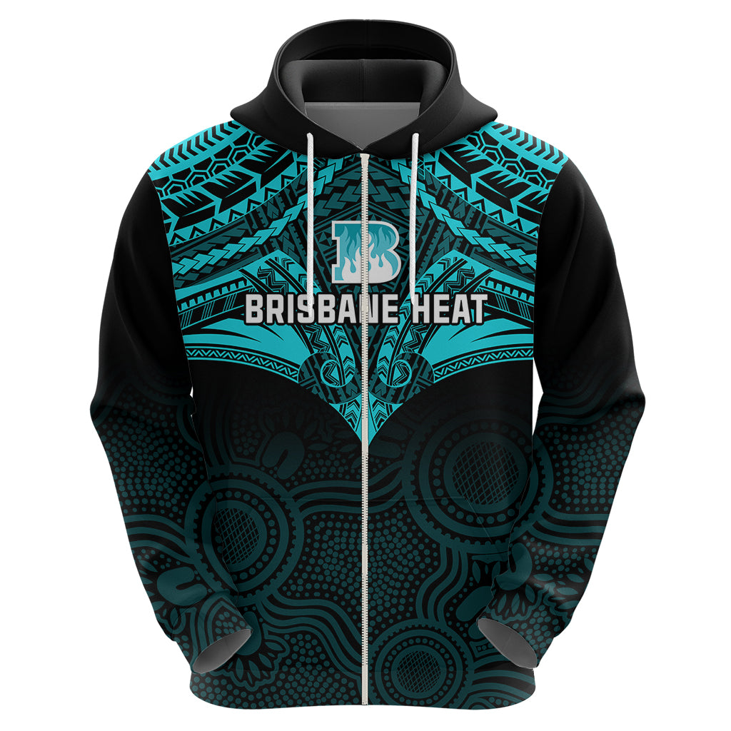 Custom Brisbane Heat Cricket Hoodie 2023 Unique Indigenous Art Mix Polynesian Pattern - Vibe Hoodie Shop