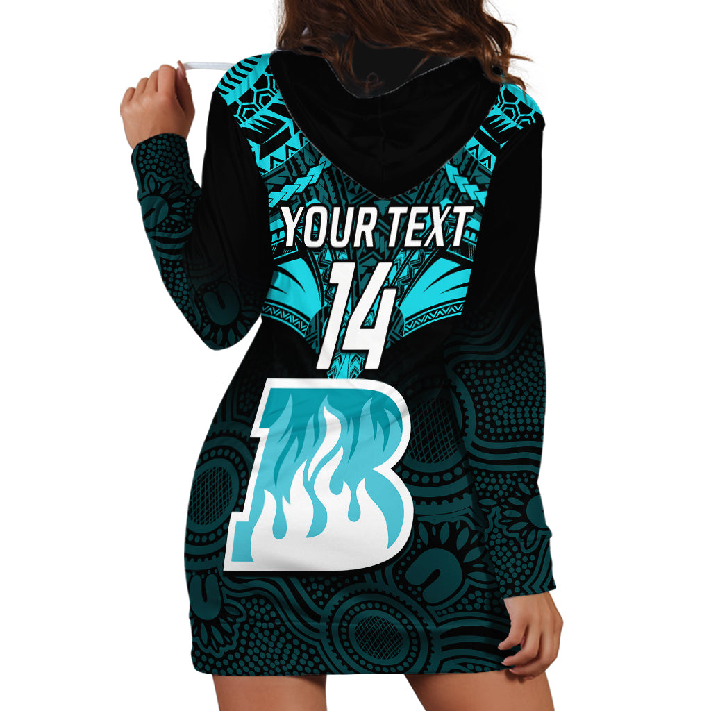 Custom Brisbane Heat Cricket Hoodie Dress 2023 Unique Indigenous Art Mix Polynesian Pattern - Vibe Hoodie Shop