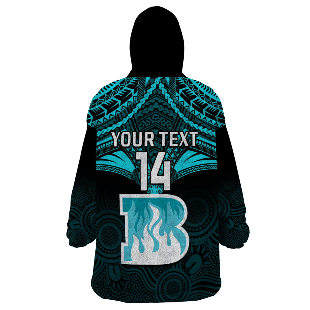 Custom Brisbane Heat Cricket Wearable Blanket Hoodie 2023 Unique Indigenous Art Mix Polynesian Pattern - Vibe Hoodie Shop