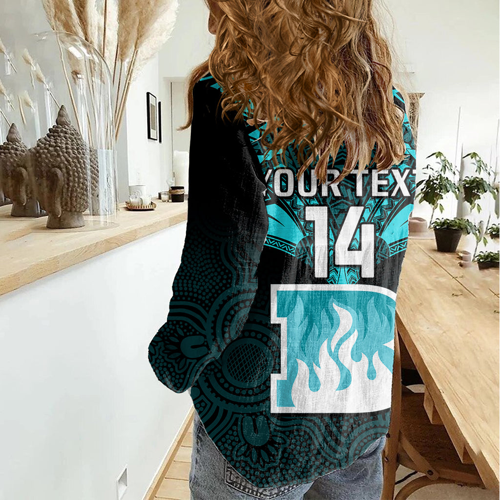 Custom Brisbane Heat Cricket Women Casual Shirt 2023 Unique Indigenous Art Mix Polynesian Pattern - Vibe Hoodie Shop