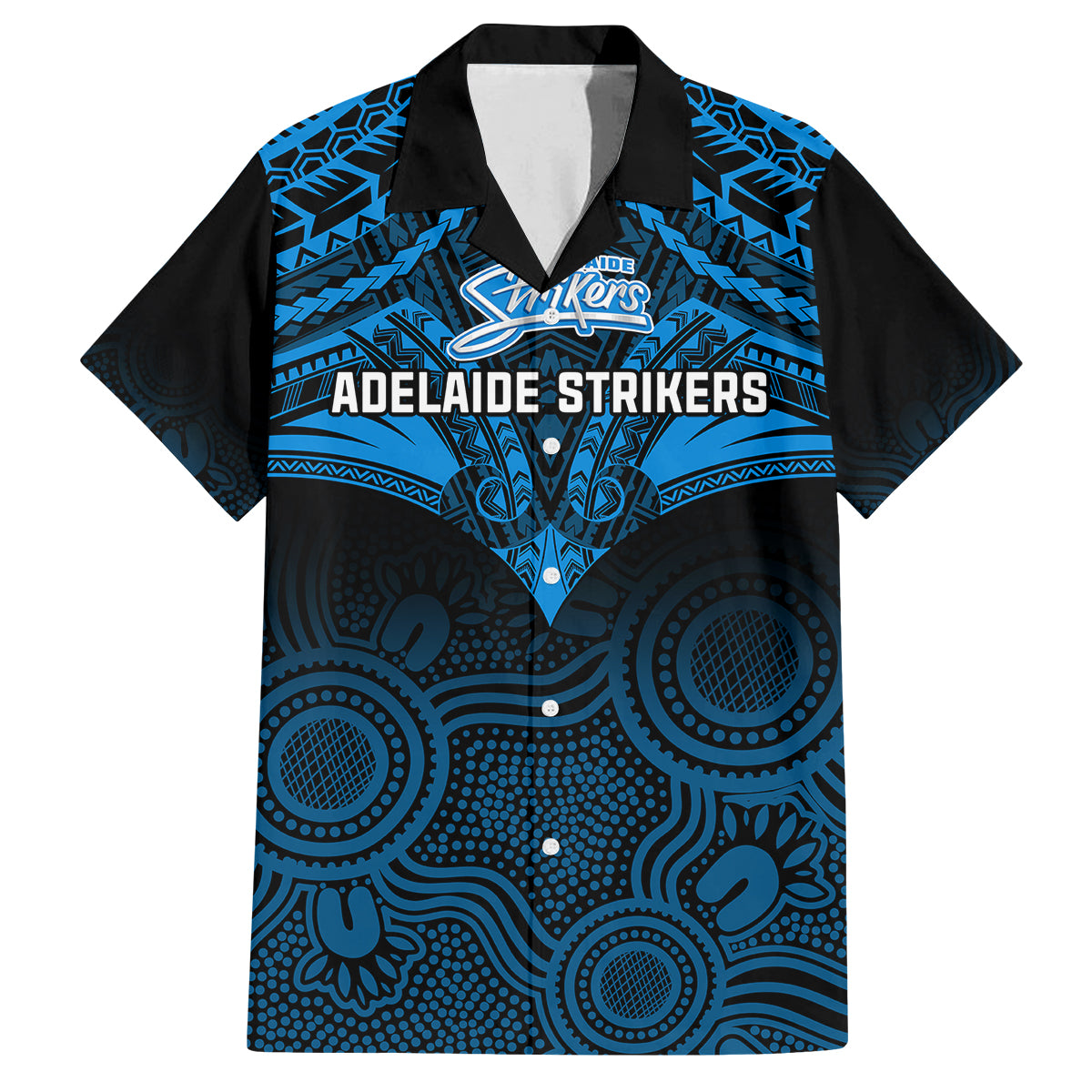 Adelaide Strikers Cricket Family Matching Off Shoulder Short Dress and Hawaiian Shirt 2023 Unique Indigenous Art Mix Polynesian Pattern LT14