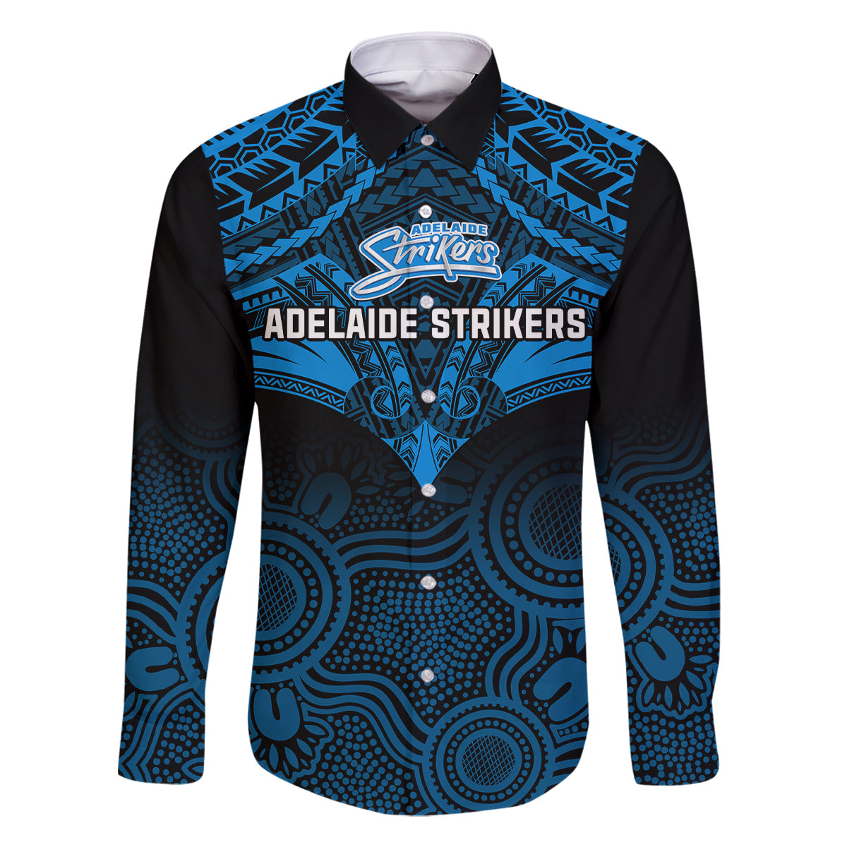 Adelaide Strikers Cricket Family Matching Off Shoulder Short Dress and Hawaiian Shirt 2023 Unique Indigenous Art Mix Polynesian Pattern LT14