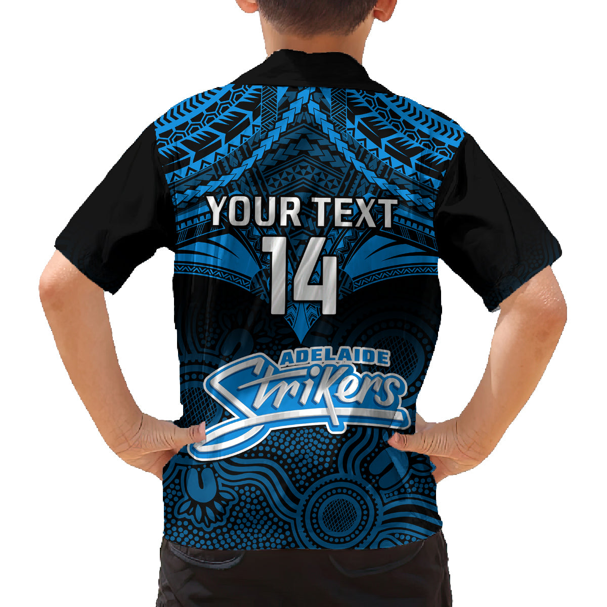 Custom Adelaide Strikers Cricket Family Matching Off Shoulder Short Dress and Hawaiian Shirt 2023 Unique Indigenous Art Mix Polynesian Pattern LT14