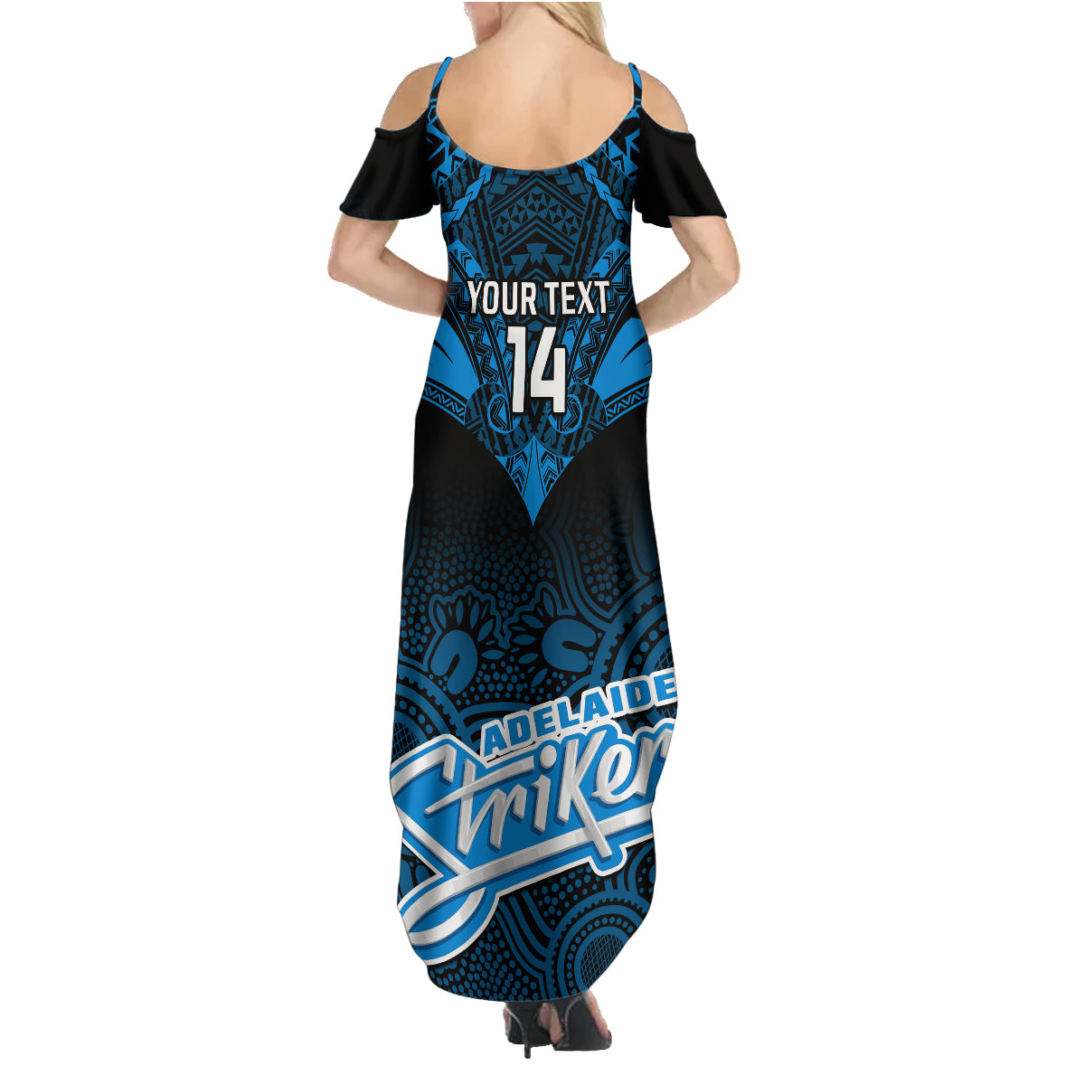 custom-adelaide-strikers-cricket-family-matching-summer-maxi-dress-and-hawaiian-shirt-2023-unique-indigenous-art-mix-polynesian-pattern