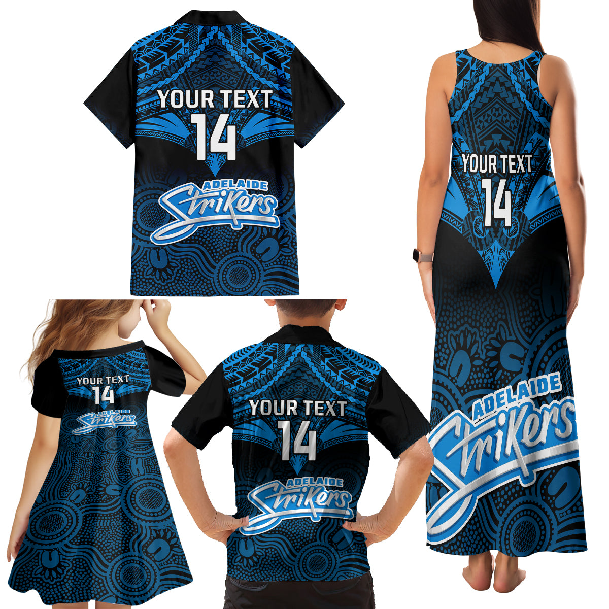 custom-adelaide-strikers-cricket-family-matching-tank-maxi-dress-and-hawaiian-shirt-2023-unique-indigenous-art-mix-polynesian-pattern