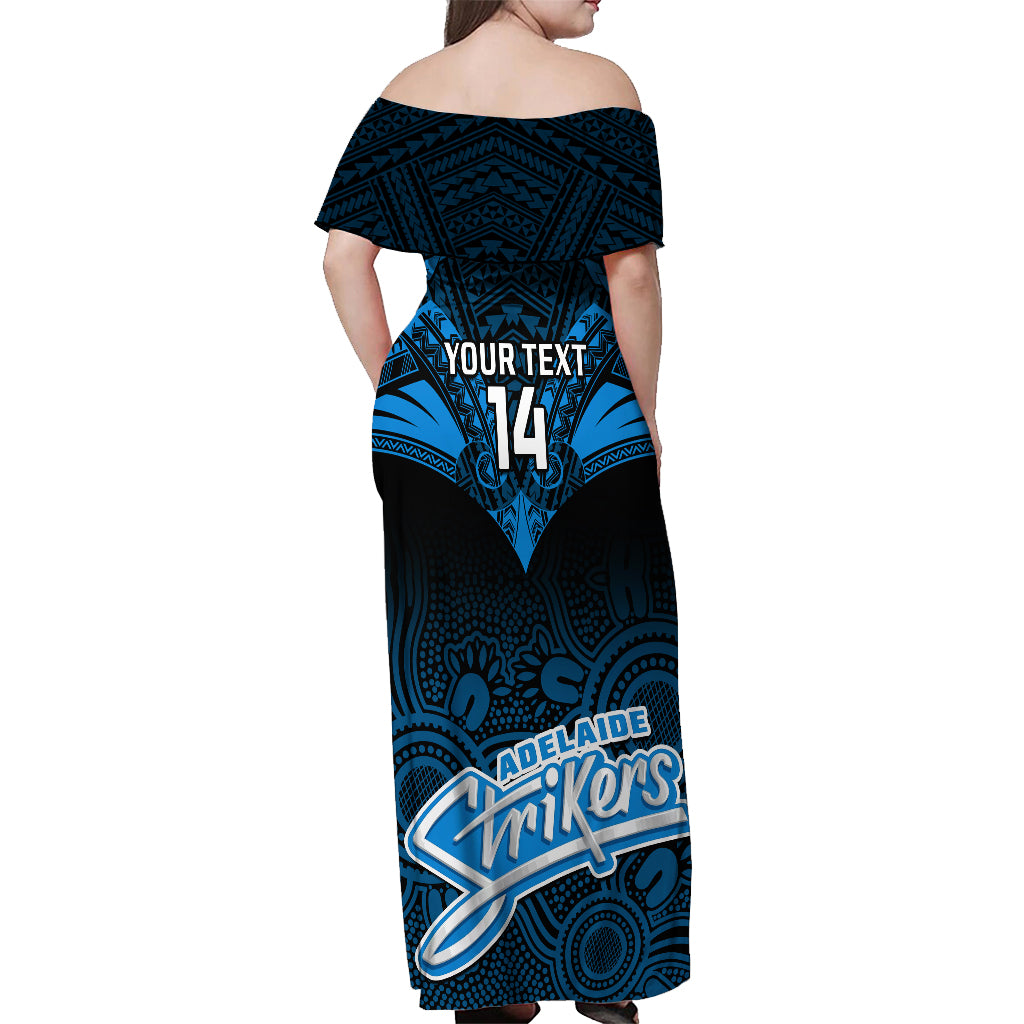 custom-adelaide-strikers-cricket-off-shoulder-maxi-dress-2023-unique-indigenous-art-mix-polynesian-pattern