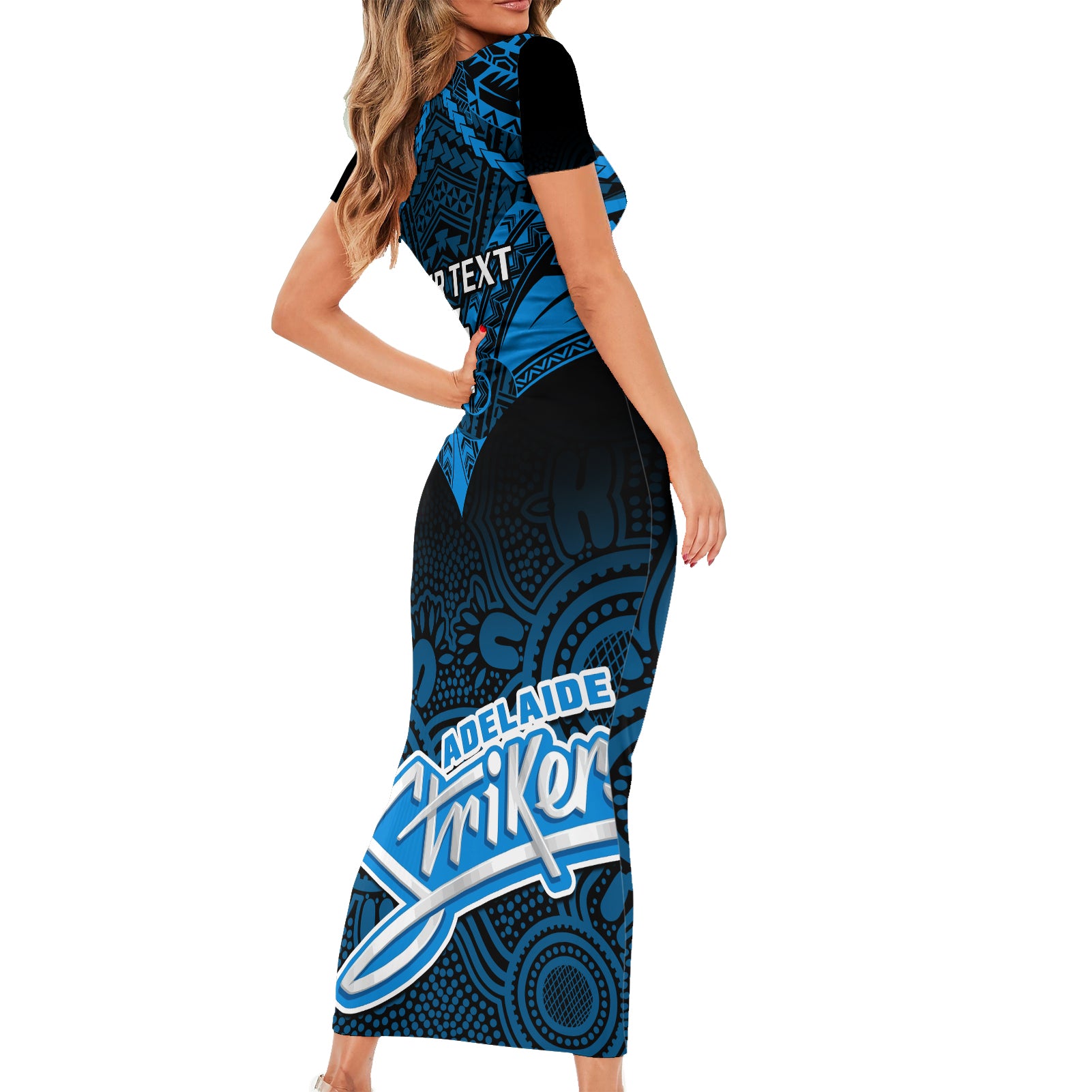 custom-adelaide-strikers-cricket-short-sleeve-bodycon-dress-2023-unique-indigenous-art-mix-polynesian-pattern