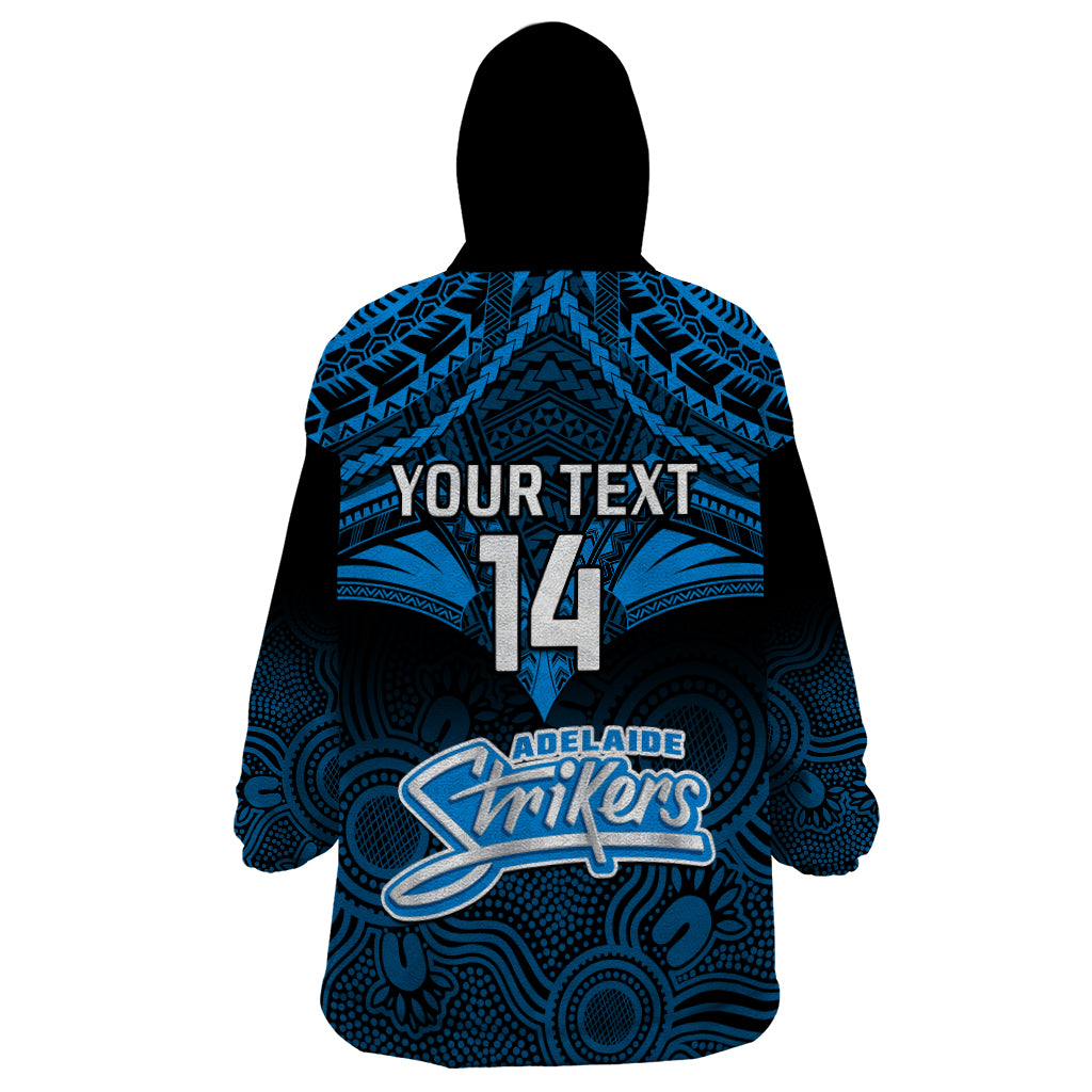 Custom Adelaide Strikers Cricket Wearable Blanket Hoodie 2023 Unique Indigenous Art Mix Polynesian Pattern - Vibe Hoodie Shop