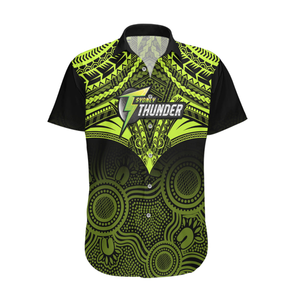 Sydney Thunder Cricket Hawaiian Shirt 2023 Unique Indigenous Art Mix Polynesian Pattern - Vibe Hoodie Shop