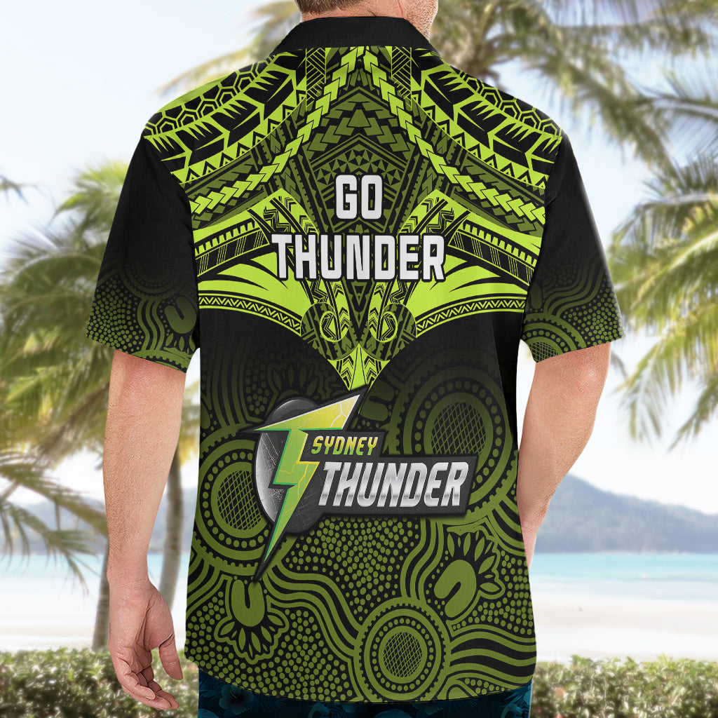 Sydney Thunder Cricket Hawaiian Shirt 2023 Unique Indigenous Art Mix Polynesian Pattern - Vibe Hoodie Shop