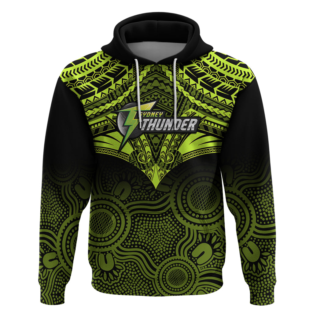 Sydney Thunder Cricket Hoodie 2023 Unique Indigenous Art Mix Polynesian Pattern - Vibe Hoodie Shop