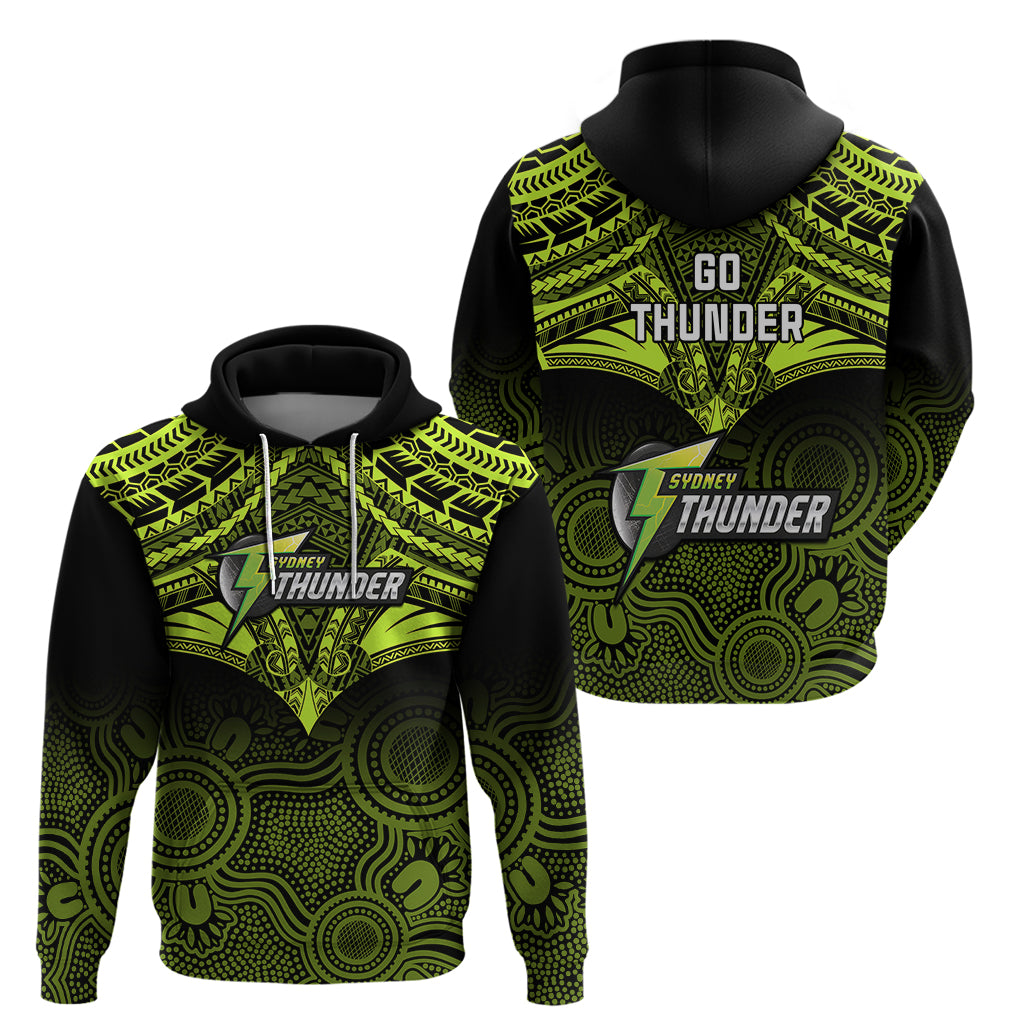 Sydney Thunder Cricket Hoodie 2023 Unique Indigenous Art Mix Polynesian Pattern - Vibe Hoodie Shop