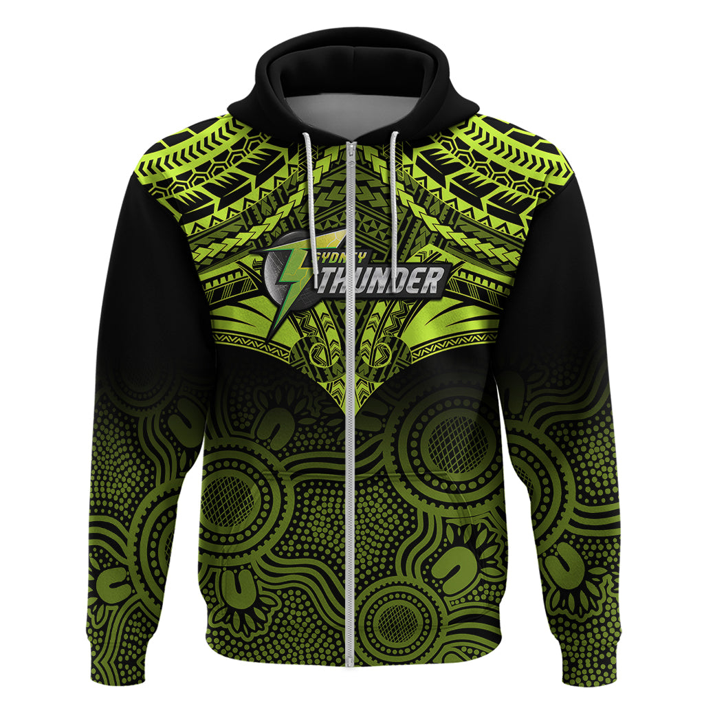Sydney Thunder Cricket Hoodie 2023 Unique Indigenous Art Mix Polynesian Pattern - Vibe Hoodie Shop