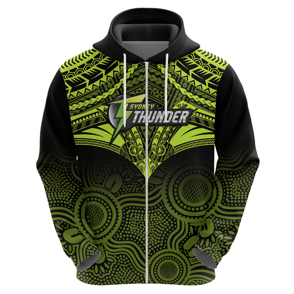 Sydney Thunder Cricket Hoodie 2023 Unique Indigenous Art Mix Polynesian Pattern - Vibe Hoodie Shop