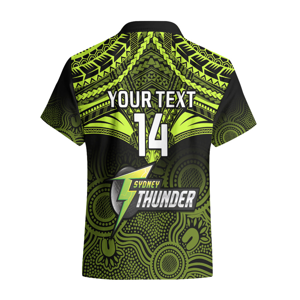 Custom Sydney Thunder Cricket Hawaiian Shirt 2023 Unique Indigenous Art Mix Polynesian Pattern - Vibe Hoodie Shop