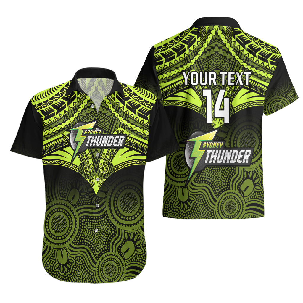 Custom Sydney Thunder Cricket Hawaiian Shirt 2023 Unique Indigenous Art Mix Polynesian Pattern - Vibe Hoodie Shop