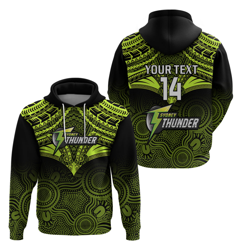 Custom Sydney Thunder Cricket Hoodie 2023 Unique Indigenous Art Mix Polynesian Pattern - Vibe Hoodie Shop