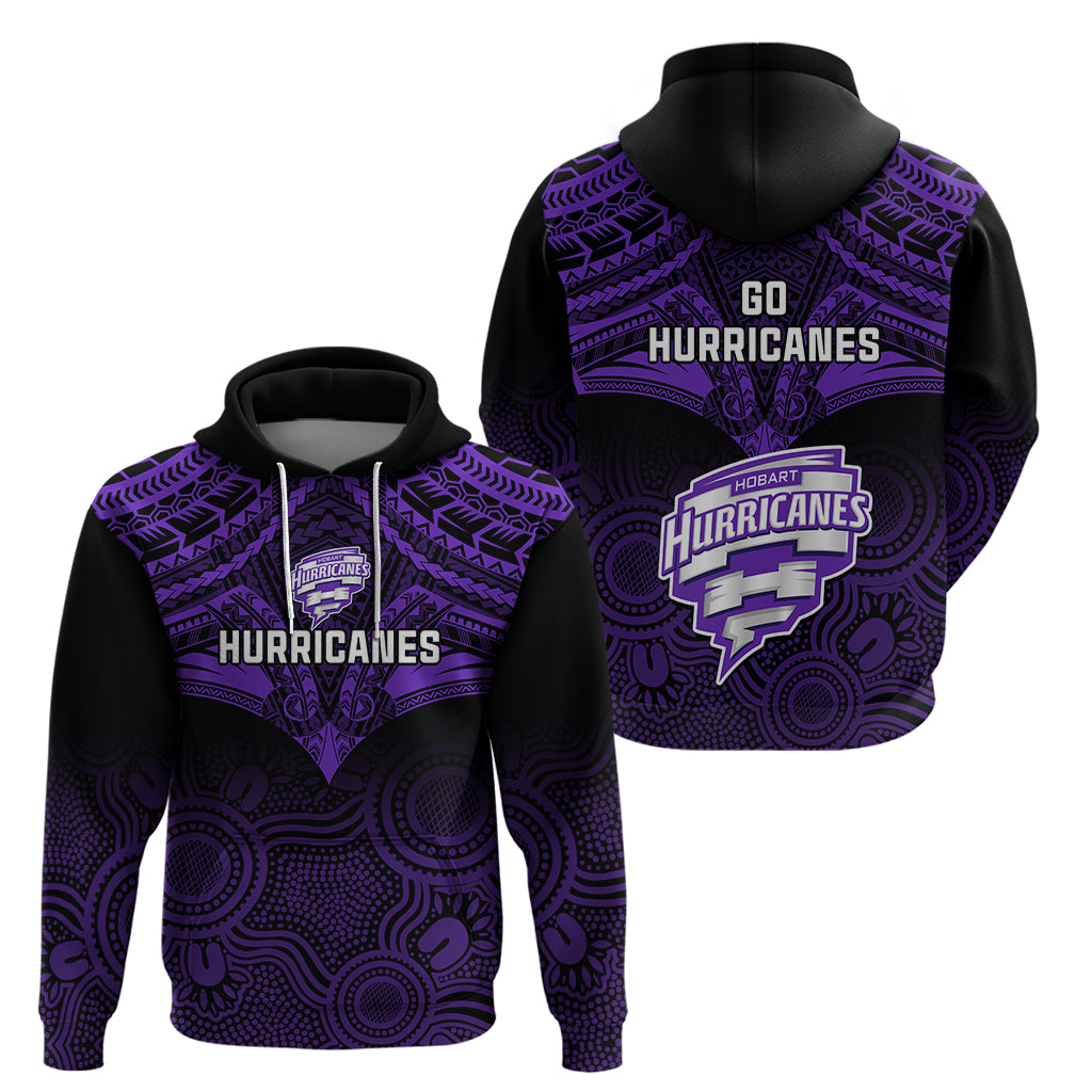 Hobart Hurricanes Cricket Hoodie 2023 Unique Indigenous Art Mix Polynesian Pattern - Vibe Hoodie Shop