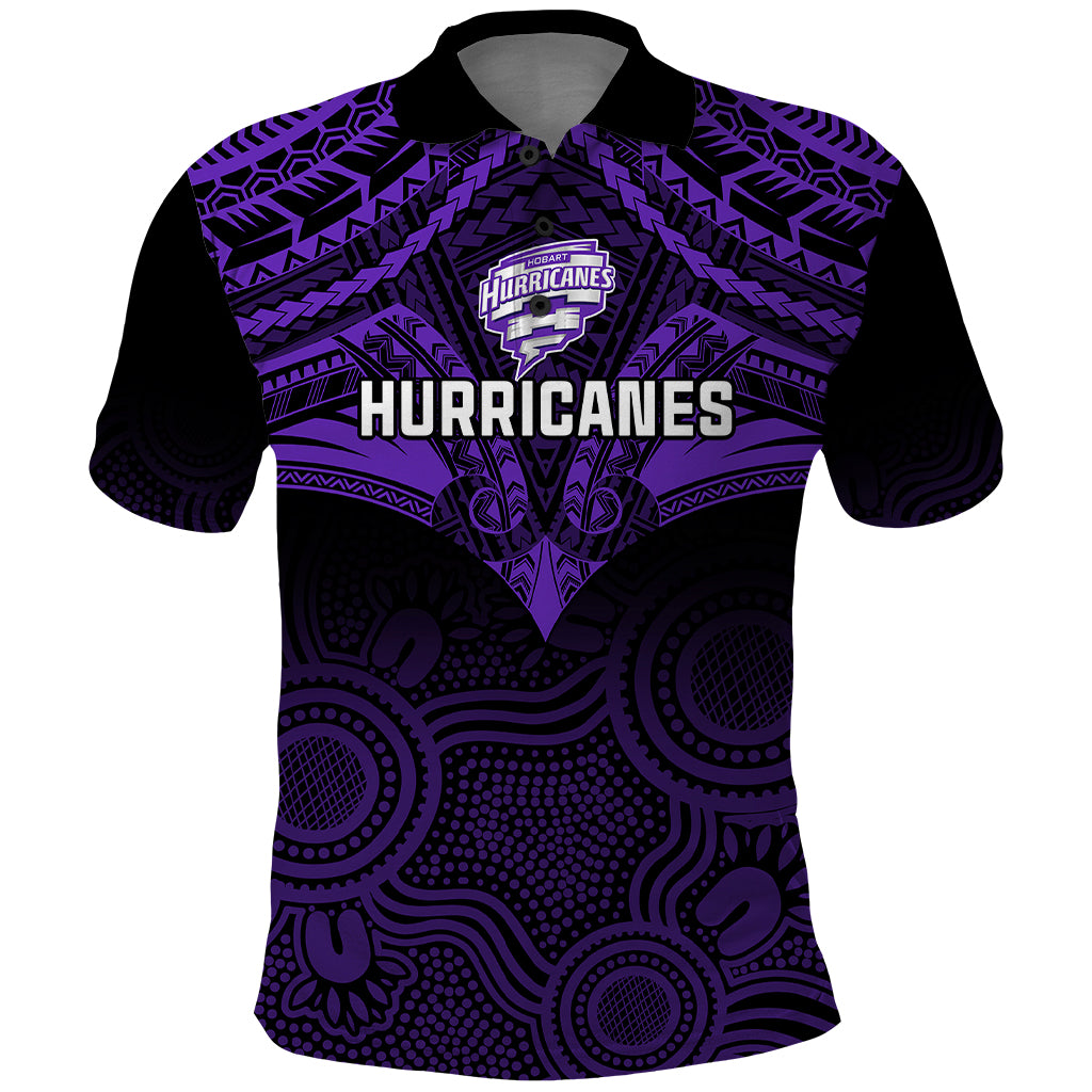 Hobart Hurricanes Cricket Polo Shirt 2023 Unique Indigenous Art Mix Polynesian Pattern - Vibe Hoodie Shop