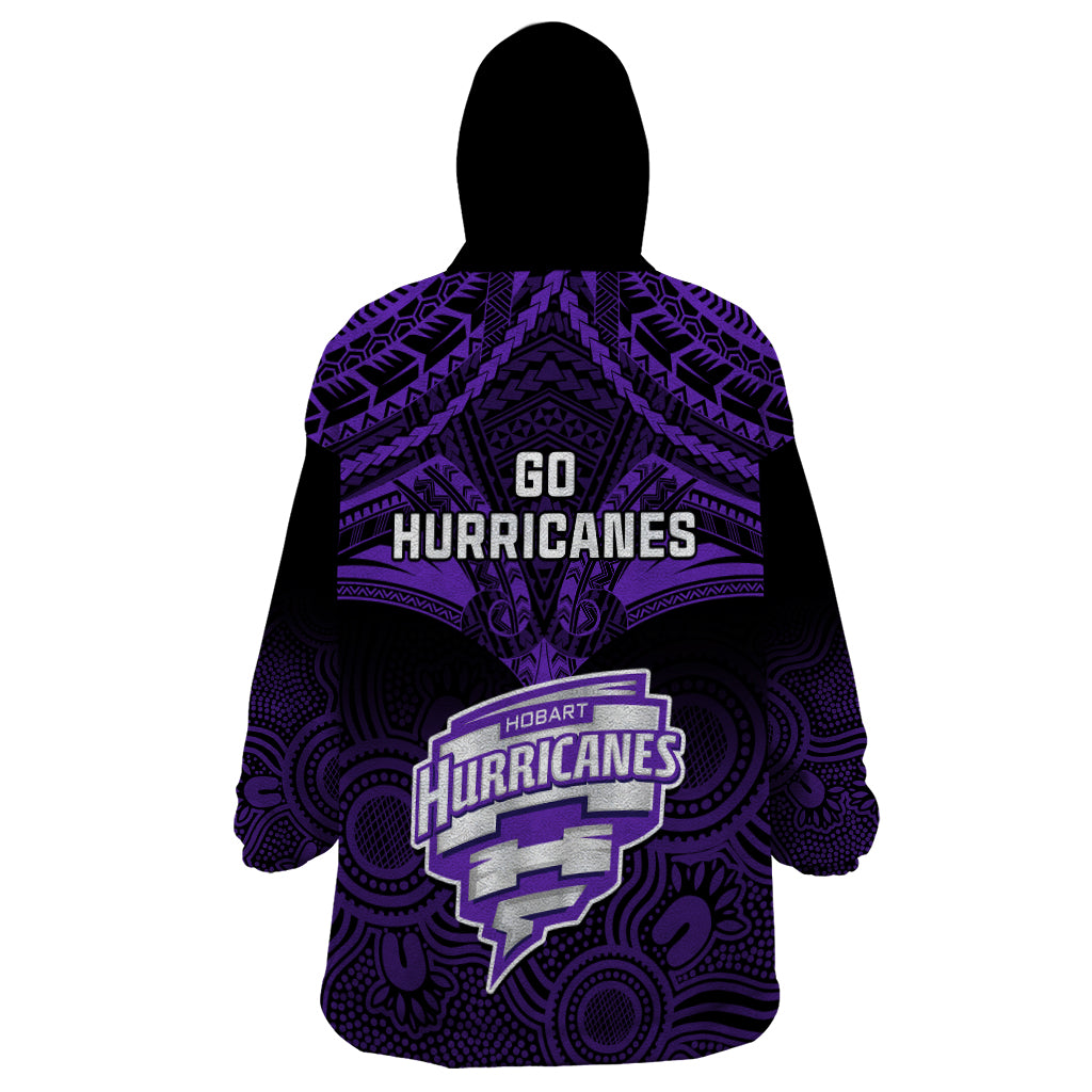 Hobart Hurricanes Cricket Wearable Blanket Hoodie 2023 Unique Indigenous Art Mix Polynesian Pattern - Vibe Hoodie Shop