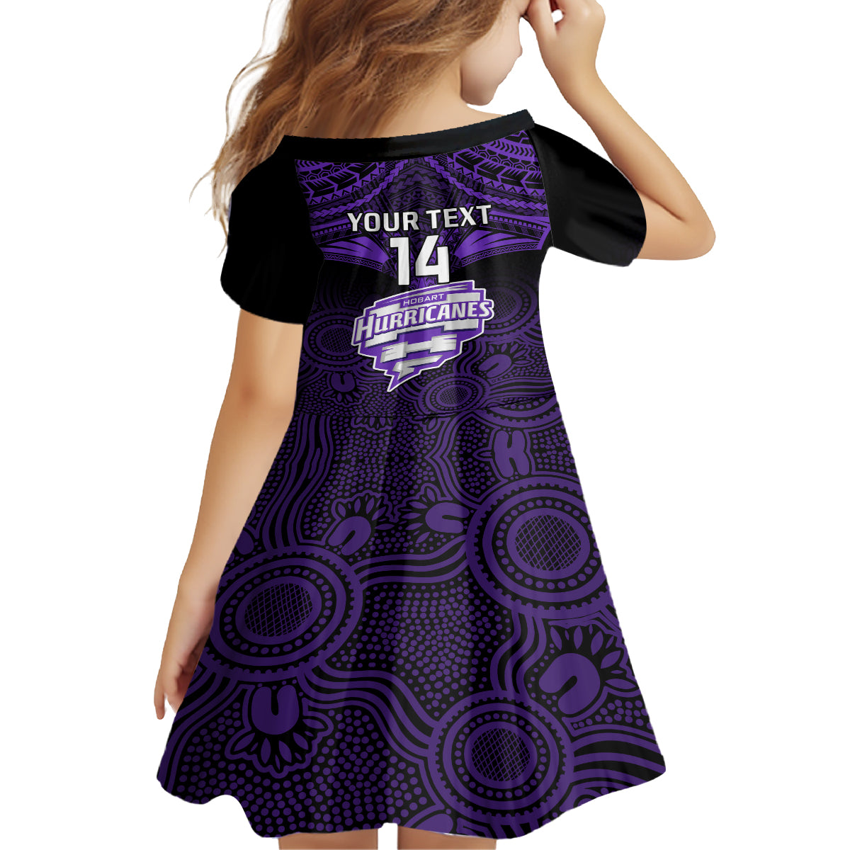 custom-hobart-hurricanes-cricket-family-matching-long-sleeve-bodycon-dress-and-hawaiian-shirt-2023-unique-indigenous-art-mix-polynesian-pattern