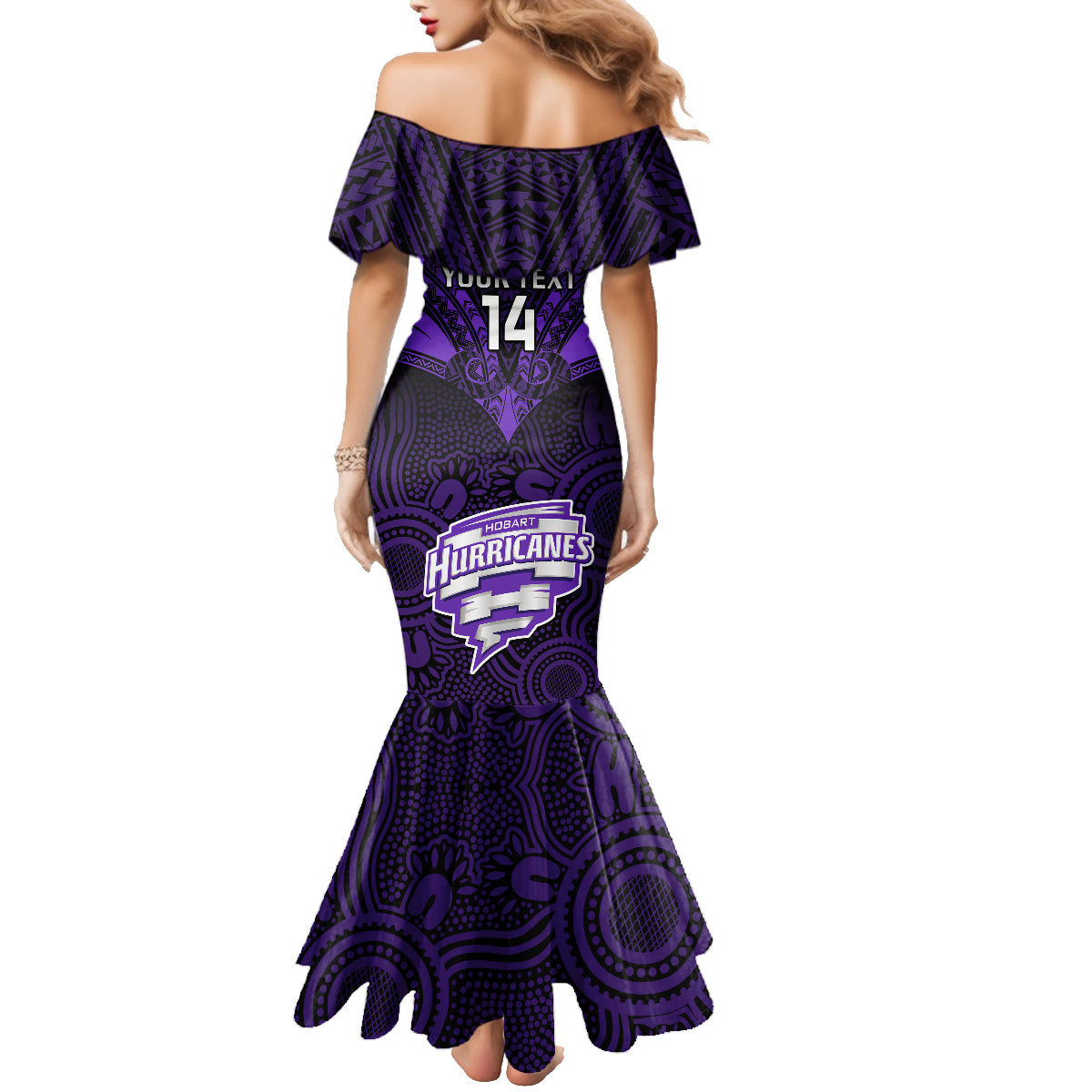 custom-hobart-hurricanes-cricket-family-matching-mermaid-dress-and-hawaiian-shirt-2023-unique-indigenous-art-mix-polynesian-pattern