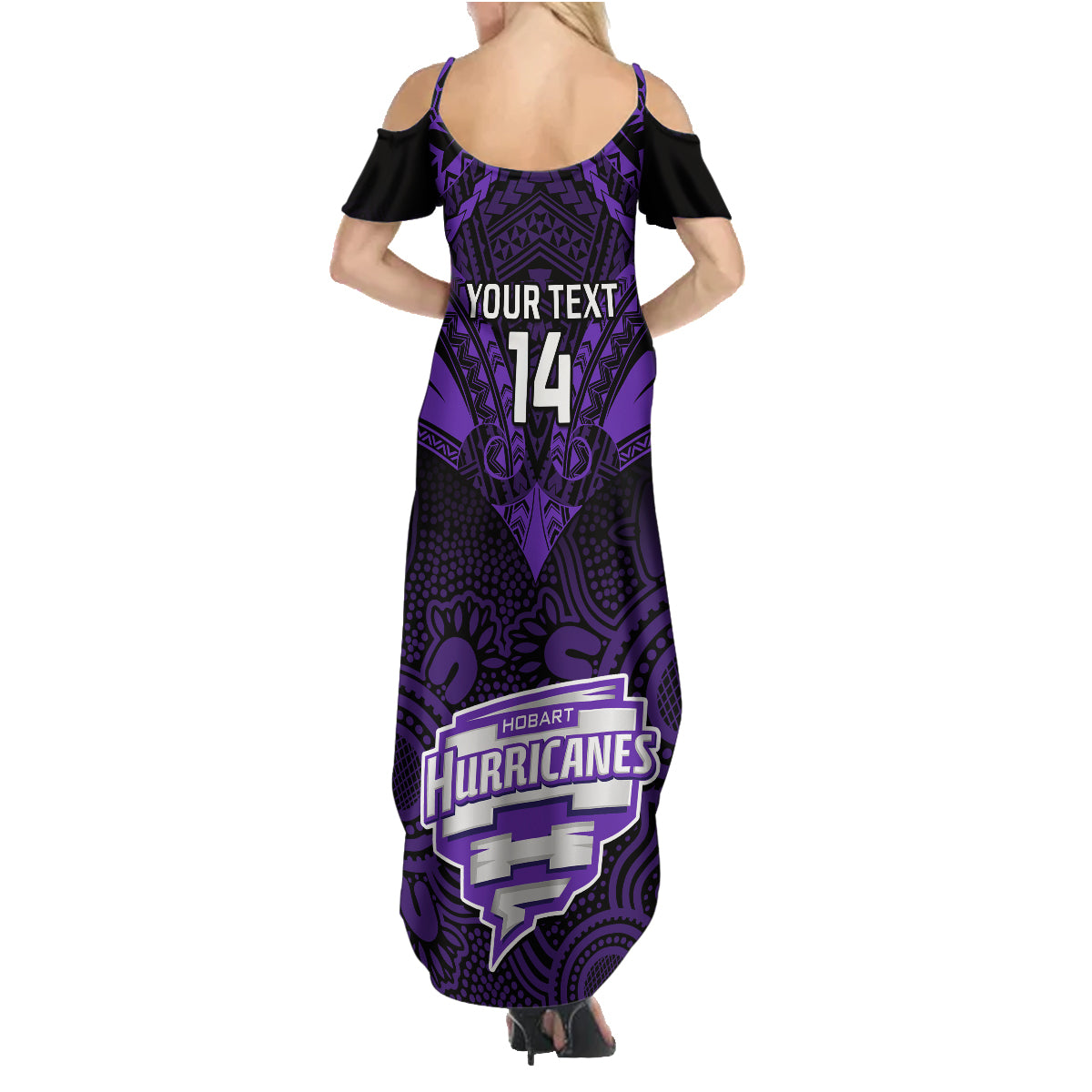 custom-hobart-hurricanes-cricket-family-matching-summer-maxi-dress-and-hawaiian-shirt-2023-unique-indigenous-art-mix-polynesian-pattern