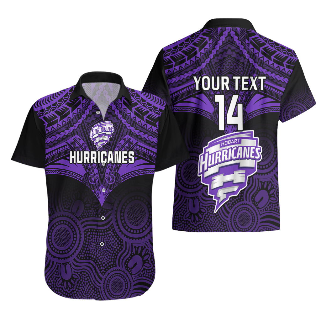 Custom Hobart Hurricanes Cricket Hawaiian Shirt 2023 Unique Indigenous Art Mix Polynesian Pattern - Vibe Hoodie Shop