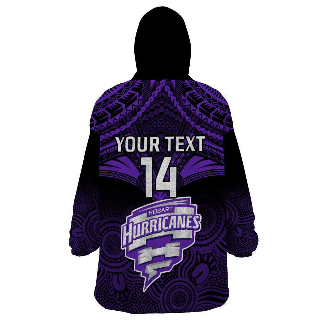 Custom Hobart Hurricanes Cricket Wearable Blanket Hoodie 2023 Unique Indigenous Art Mix Polynesian Pattern - Vibe Hoodie Shop