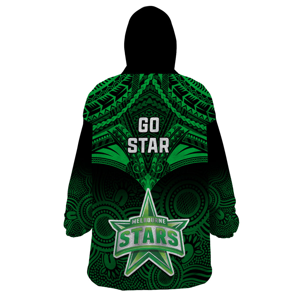 Melbourne Stars Cricket Wearable Blanket Hoodie 2023 Unique Indigenous Art Mix Polynesian Pattern - Vibe Hoodie Shop