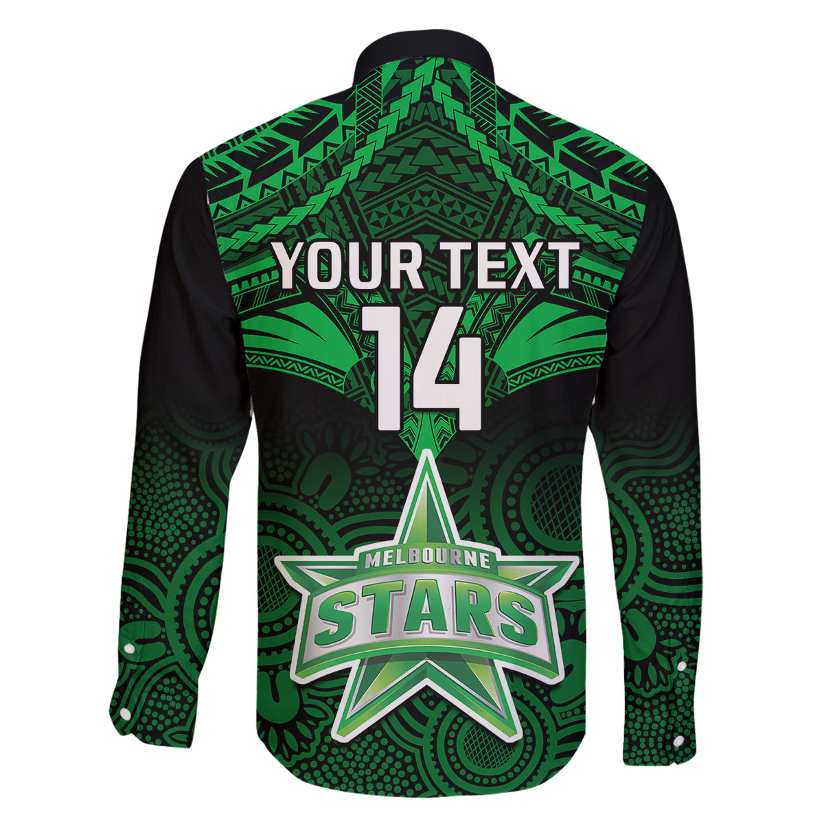 custom-melbourne-stars-cricket-family-matching-long-sleeve-bodycon-dress-and-hawaiian-shirt-2023-unique-indigenous-art-mix-polynesian-pattern