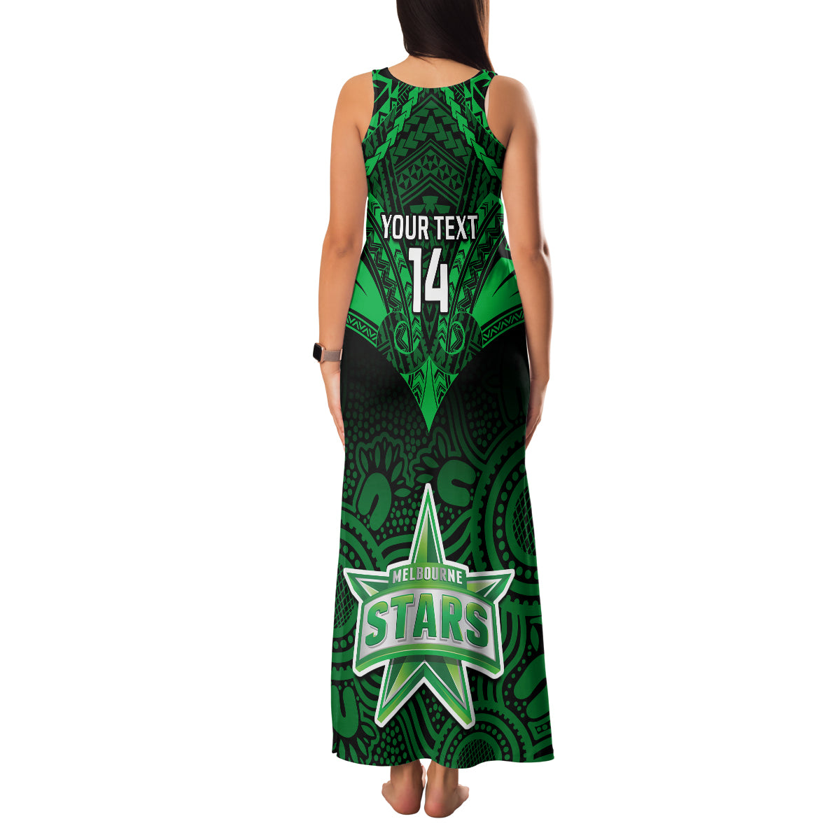 custom-melbourne-stars-cricket-family-matching-tank-maxi-dress-and-hawaiian-shirt-2023-unique-indigenous-art-mix-polynesian-pattern