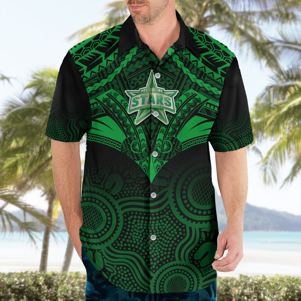 Custom Melbourne Stars Cricket Hawaiian Shirt 2023 Unique Indigenous Art Mix Polynesian Pattern - Vibe Hoodie Shop