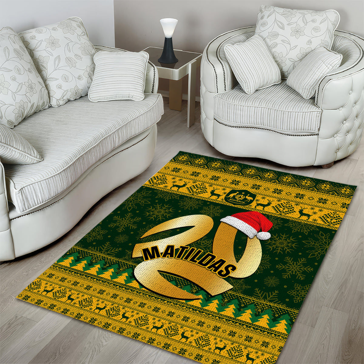 Australia Matildas Christmas Area Rug Merry Xmas 2023 National Color - Vibe Hoodie Shop