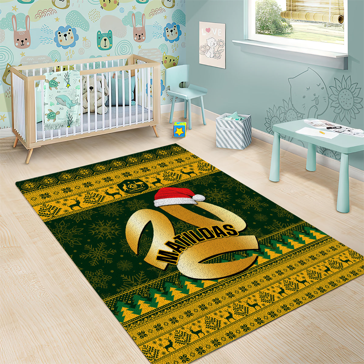 Australia Matildas Christmas Area Rug Merry Xmas 2023 National Color - Vibe Hoodie Shop